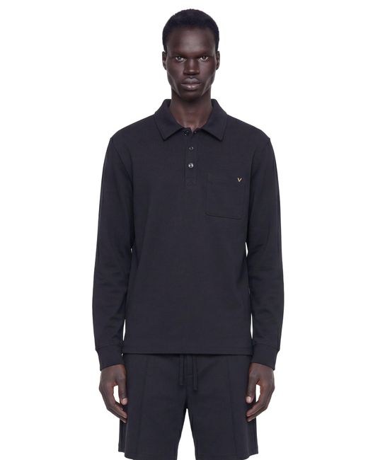 Valentino Blue Jersey Pocket Polo Shirt for men