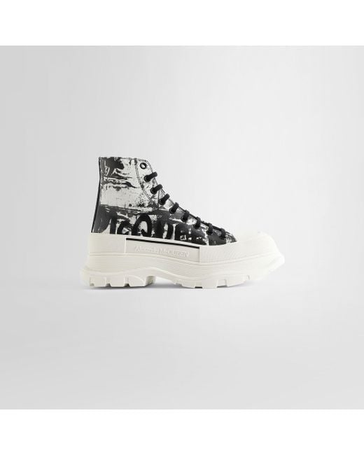 Alexander McQueen White 'Tread Slick Graffiti' Ankle Boots for men