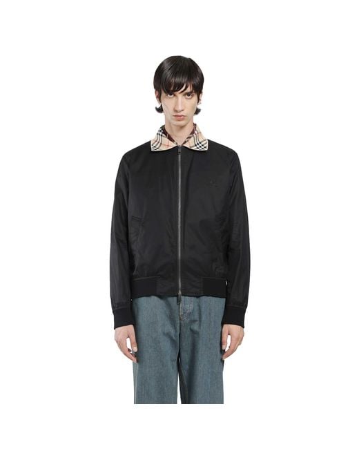 Burberry Black Gabrdine Glenfields Harrington Jacket for men