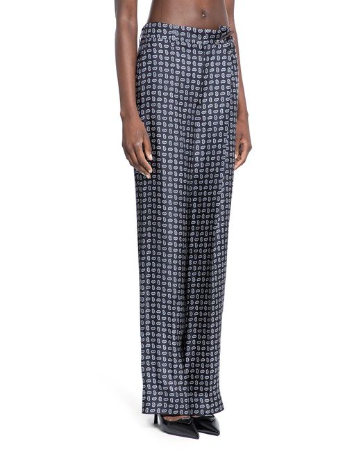 Prada Blue Paisley Silk Trousers