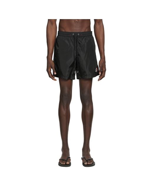 Moncler Black Logo Patch Swim Shorts for men