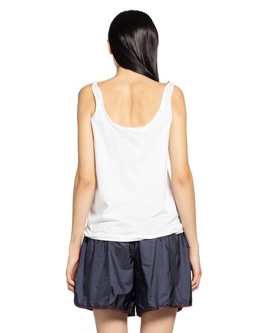 Prada White Cotton Jersey Tank Top