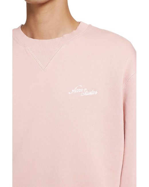Acne Red Logo Fleece Sweatshirt for men