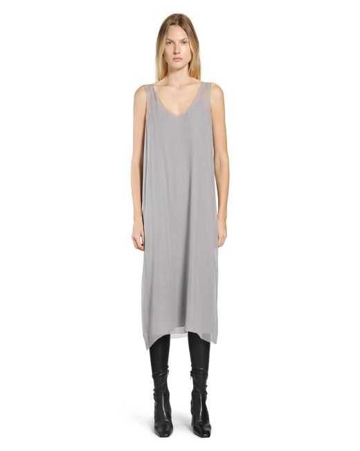 TOTEME Silk Chiffon Midi Slip Dress in Gray | Lyst