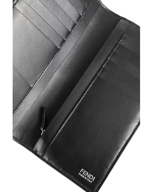 Fendi Black Continental Jacquard Wallet for men