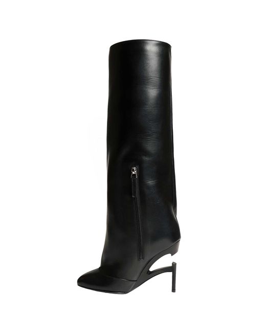 NVL-GARDE Black Broken Heel Knee High Boots