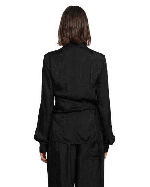 Ann Demeulemeester Black Alba Wrap Shirt
