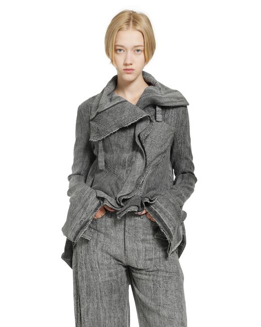 Yehuafan Gray Linen Jacket
