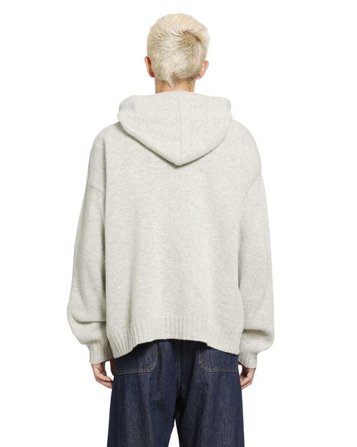 MM6 by Maison Margiela Gray Hooded Knit Sweater for men