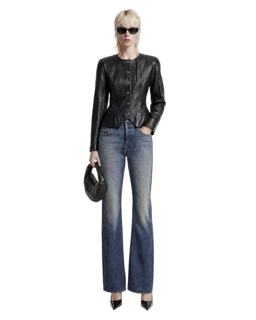 Magda Butrym Black Fitted Leather Blazer