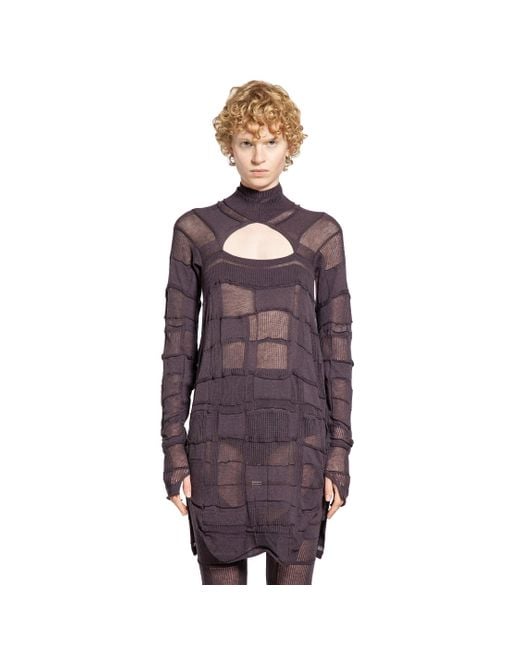 Halo Purple Checked Ls3 Turtleneck Sweater