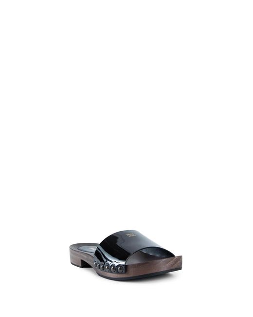 Miu Miu Black Patent Leather Clogs