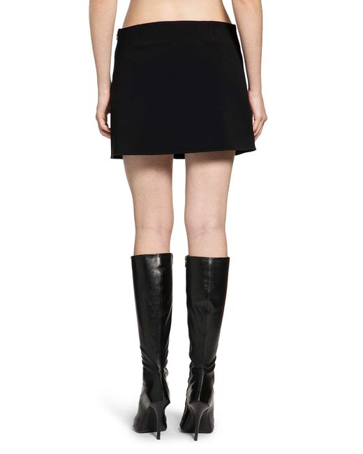 Courreges Black Buttoned Mini Skirt