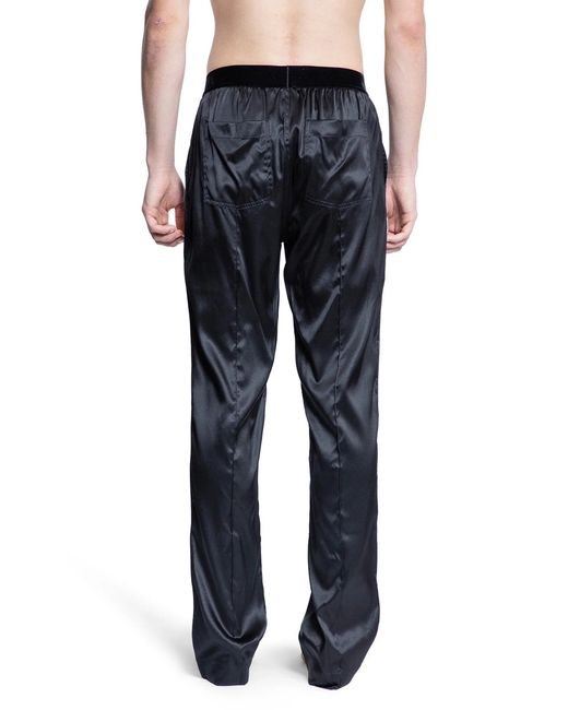 Tom Ford Black Stretch Silk Pyjamas for men