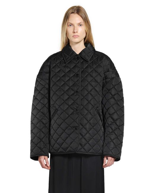 Totême  Black Collared Quilted Jacket