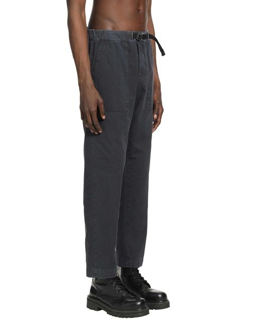 White Sand Black Belted Cotton Trousers for men