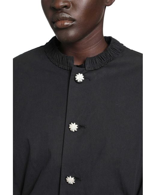 Renli Su Black Short Trench Coat