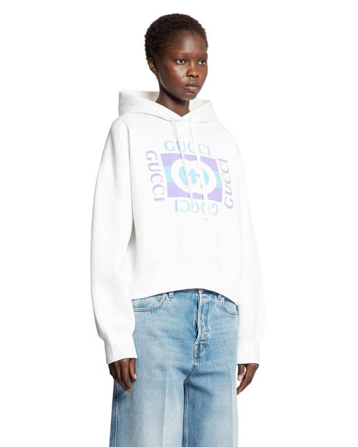 Gucci White Vintage Logo Boxy Hoodie