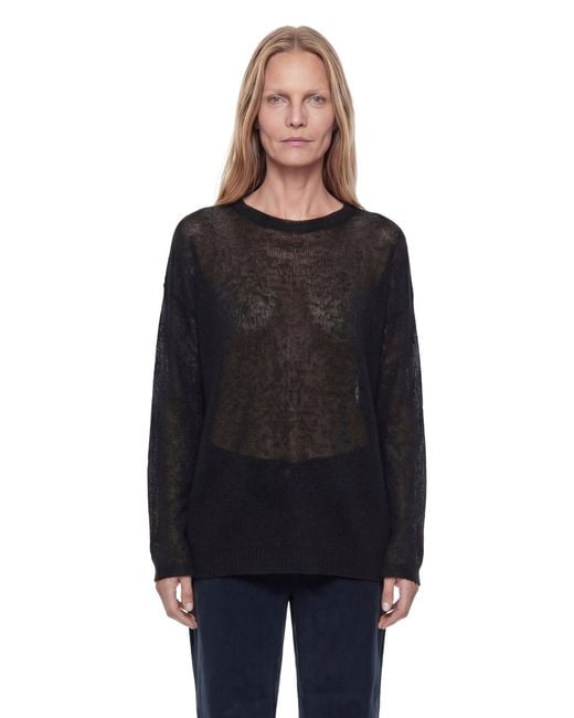 Totême Black Long Open Weave Sweater