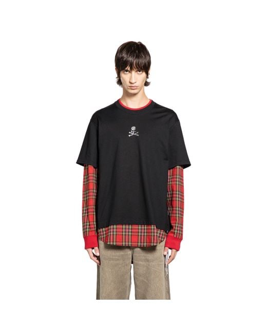 MASTERMIND WORLD Black Layered Skull T-Shirt for men