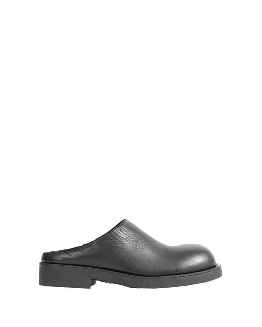 MM6 by Maison Margiela Black Leather Slippers for men