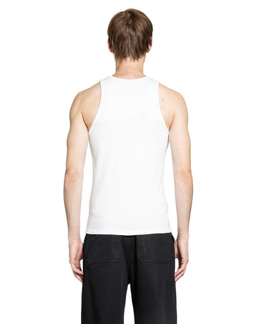 Givenchy White Stamp Print Tank Top for men