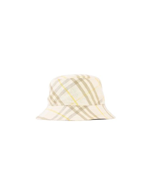 Burberry Natural Check Linen Bucket Hat for men