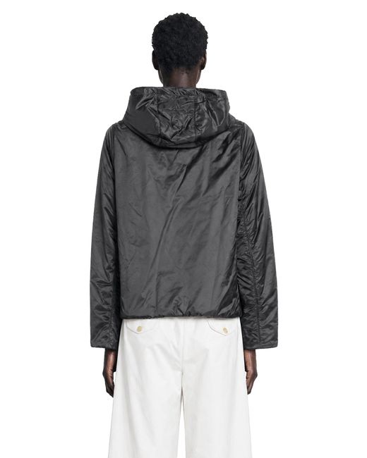Max Mara Black Padded Water-Repellent Hooded Jacket