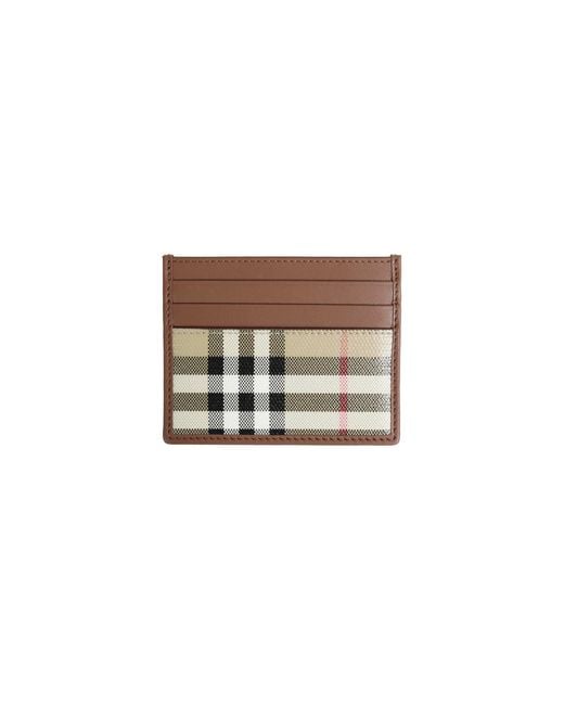 Burberry Brown Check Card Case for men