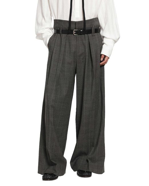 Simone Rocha Gray Peeling Waist Wide Leg Trousers for men