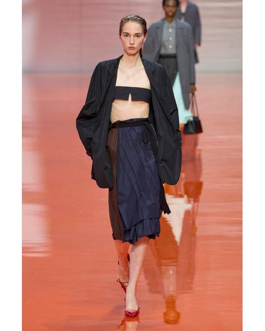 Prada Black Double-Breasted Technical Taffeta Jacket