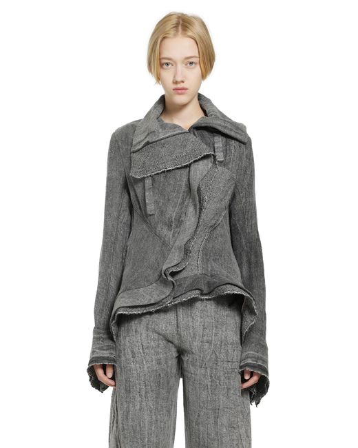 Yehuafan Gray Linen Jacket