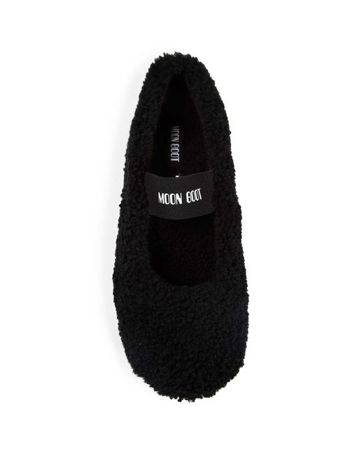Moon Boot Black Shearling Ballerinas