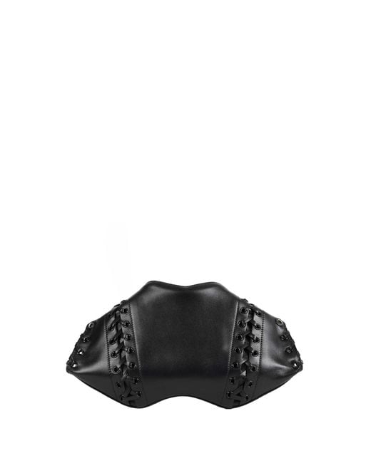 McQueen Black Manta Clutch