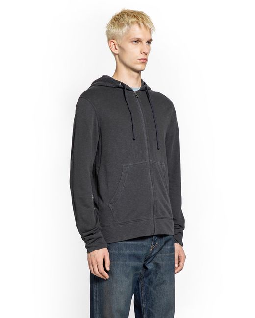 James Perse Gray Vintage French Terry Zip Up Hoodie for men
