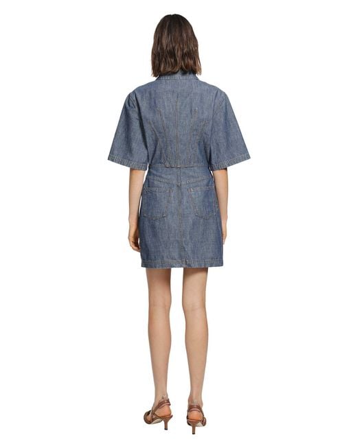 Fendi Blue Chambray Denim Shirt Dress
