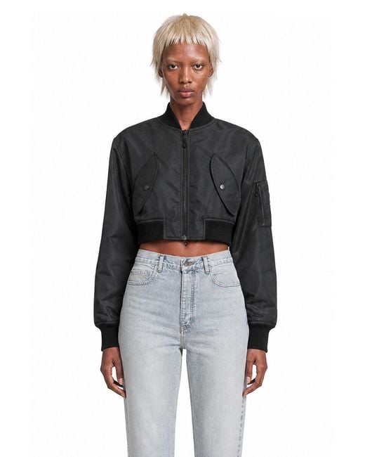 Balenciaga Black Cropped Bomber