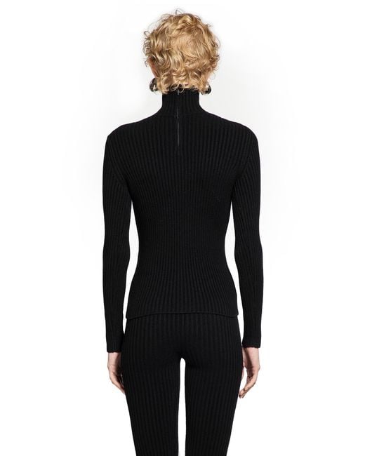 Max Mara Black Wool Cashmere Turtleneck Jumper
