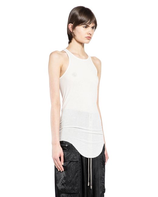 Rick Owens White Temple Basic Rib Tank