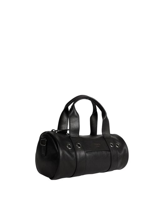 Prada Black Route Large Leather Top Handle Bag