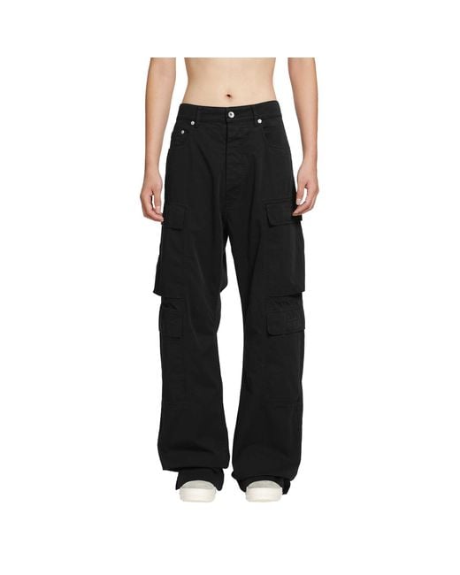 Rick Owens Black Tower Double Cargo Jeans for men