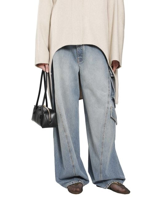 Alaïa Gray Denim Cargo Pants