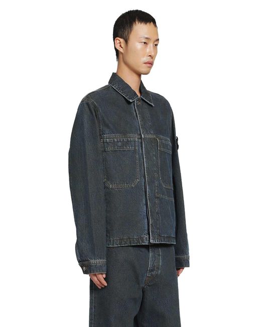 Stone Island Black 4100006 Denim Jacket for men