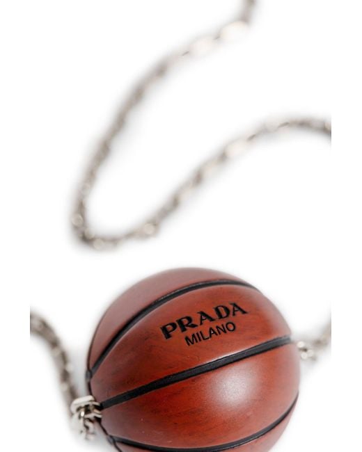 Prada White Basketball Necklace for men