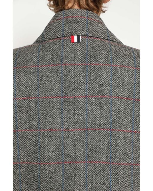 Thom Browne Gray Oversized Peacoat for men
