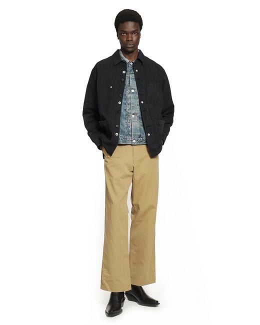 Junya Watanabe Yellow Cotton Wool Flared Trousers for men
