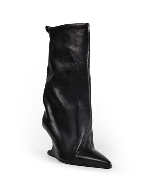 Rick Owens Black Temple Cantilever 8 Sharp Flared Boots