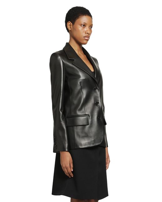 Gucci Black Leather Blazer