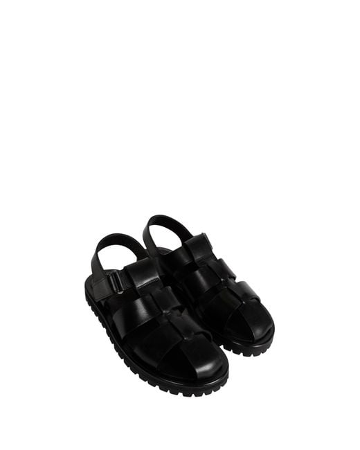 Studio Nicholson Black Sandom Leather Sandals