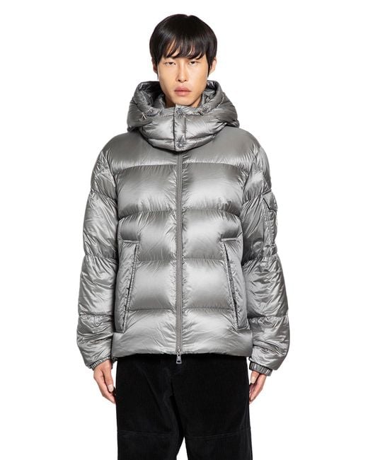Moncler Gray Couyere Hooded Short Down Jacket for men